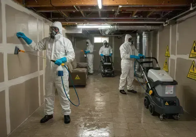 Basement Moisture Removal and Structural Drying process in Morgan County, IL